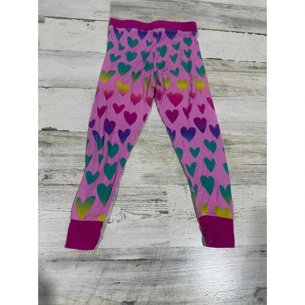 Little Sleepies Pajama Pants Girls 18-24 Months Pink Rainbow Ombre Hearts EUC
